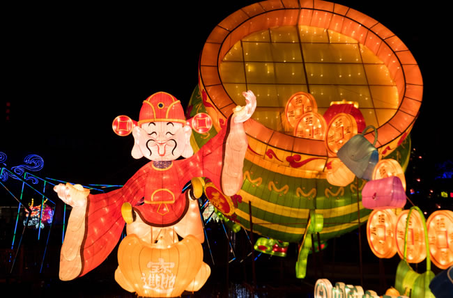 财神造型花灯彩灯